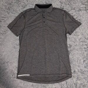Lululemon Evolution Polo Shirt Mens Grey Heathered Short Sleeve Performance Golf